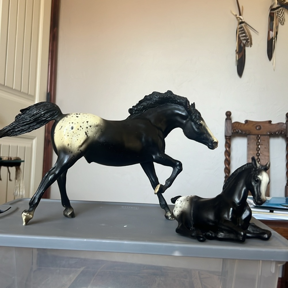 Breyer Black and Cream Horse Figurines